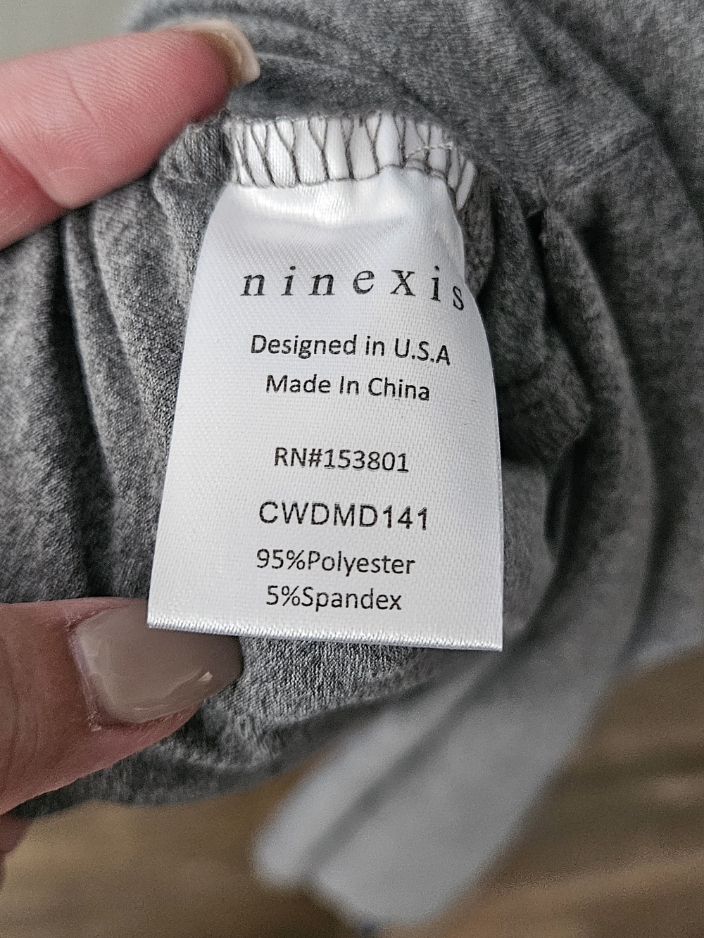 V-Neck Gray Maxi Tee Dress with Side Slit - Picture 8 of 8